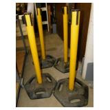Set of 4 Caution Do Not Enter barrier stands