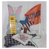 University of Illinois U of I car flag - Cloth