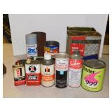 Vintage tins & cans of garage consumables &