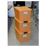 3 Sterilite 64 qt. storage totes w/ lids