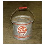 Vintage galvanized Old Pal 10 qt. minnow bucket