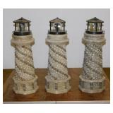 3 solar yard art lighthouse statues, 18' tall