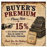 There is a 15% buyer's premium