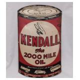 Kendall Motor Oil metal can shaped store sign, 20'