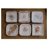 15 antique square porcelain butter pats