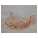 Pink Depression glass: Bon-bon candy dish -