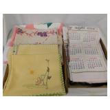 Vintage tablecloths - Embroidered quilt square -