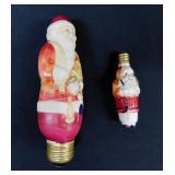 2 vintage milk glass Santa Claus Christmas light