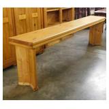 Hand crafted solid wood bench, 79' x 12' x 21'