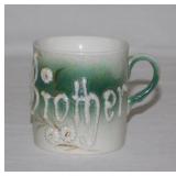 Early 1900's porcelain Remembrance Brother mug,