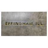 Hand painted plexiglas Effingham ILL Illinois sign