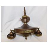 1920's two arm pan semi flush ceiling light,