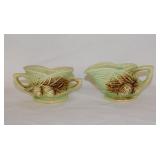 1940's McCoy Pottery Pinecone creamer & open