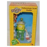 Rare new M&M's Fisherman FM scan radio in box,