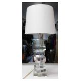 Mid Century stacked lucite acrylic table lamp,