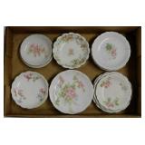 15 antique porcelain pink roses butter pats