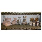 Garden yard art statues: 3 foxes w/ kits, 9' tall
