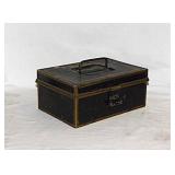 Antique metal document box, 9.5' x 6.5' x 4.5'