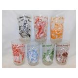 Seven 1950's Hazel Atlas sing-a-long glasses