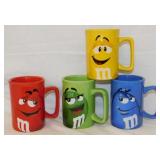 4 ceramic M&M's character mugs, 4.5' tall