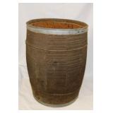Vintage wooden barrel crate, 12.5' diameter x 18'
