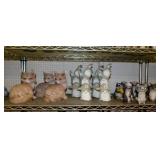 Garden yard art statues: 3 foxes w/ kits, 9' tall