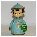 Kitschy 1960's Asian nodder bobblehead girl, Bank
