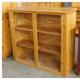 Hand crafted solid wood open 3 shelf cabinet,