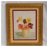 Original Pansies still life floral watercolor
