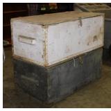 2 wooden foot locker trunks, 32' x 16' x 13'