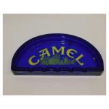 VIntage large Camel cobalt glass half moon ashtray