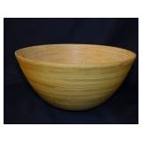 Spun bamboo bowl - Anchor Hocking milk glass cake