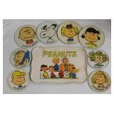 1961 Peanuts tin litho toy tea set tray with