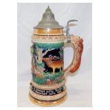 Vintage Germany beer stain hunting scene w/ fox