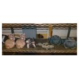 Garden yard art statues: 2 foxes w/ kits, 9' tall