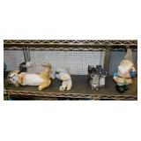 Garden yard art statues: 3 hanging dogs for fence