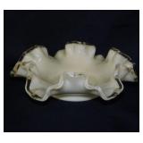 Fenton Silver Crest ruffled nut dish, 6' diameter