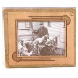 Antique buck deer hunter motorcycle photo print,