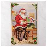 9 antique Christmas Santa Claus postcards,