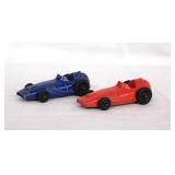 2 Hubley race cars, no drivers, 4" long