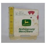Vintage John Deere metal & glass rain gauge