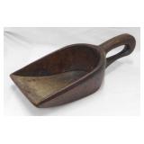 Antique primitive carved wood grain shovel scoop,