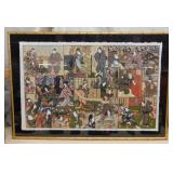 Stunning Japanese woodblock triptych print