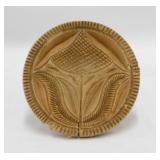 3 antique primitive maple butter stamps,
