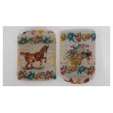 2 antique embroidered glass micro seed bead