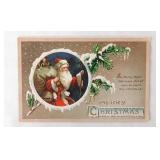 10 antique Christmas Santa Claus postcards,