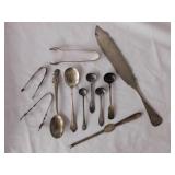 Antique silverplate serving utensils: Condiment