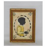 2007 signed hand painted silhouette in frame by