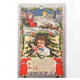 8 antique Christmas Santa Claus postcards,