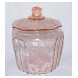 Pink Depression Mayfair Open Rose glass biscuit
